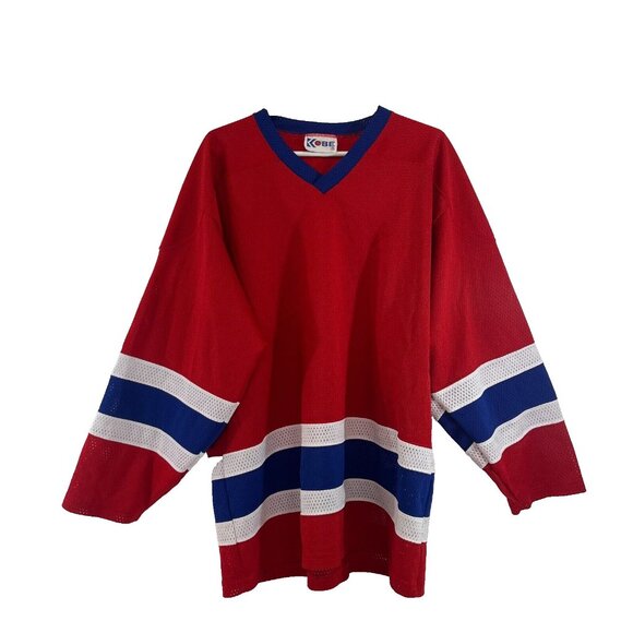 Kobe Ica Ball Hockey Practice Jersey Adult Red Blue & White 31" Length Used - Picture 1 of 8